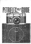 Petri Petriflex 7 manual. Camera Instructions.